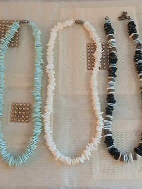 Vintage Shell Chip Beaded Necklaces Lot